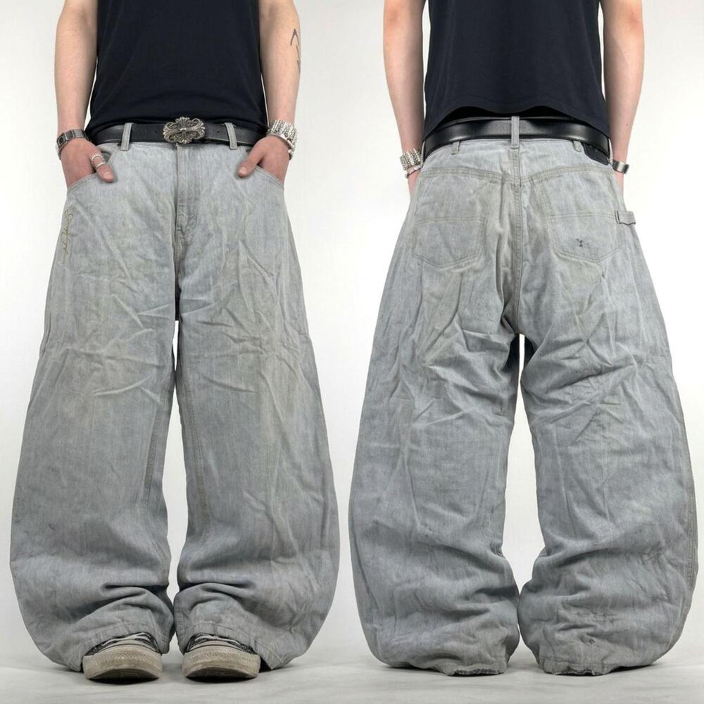Vintage y2k sean john grey grunge baggy wide leg archive rare skater jeans